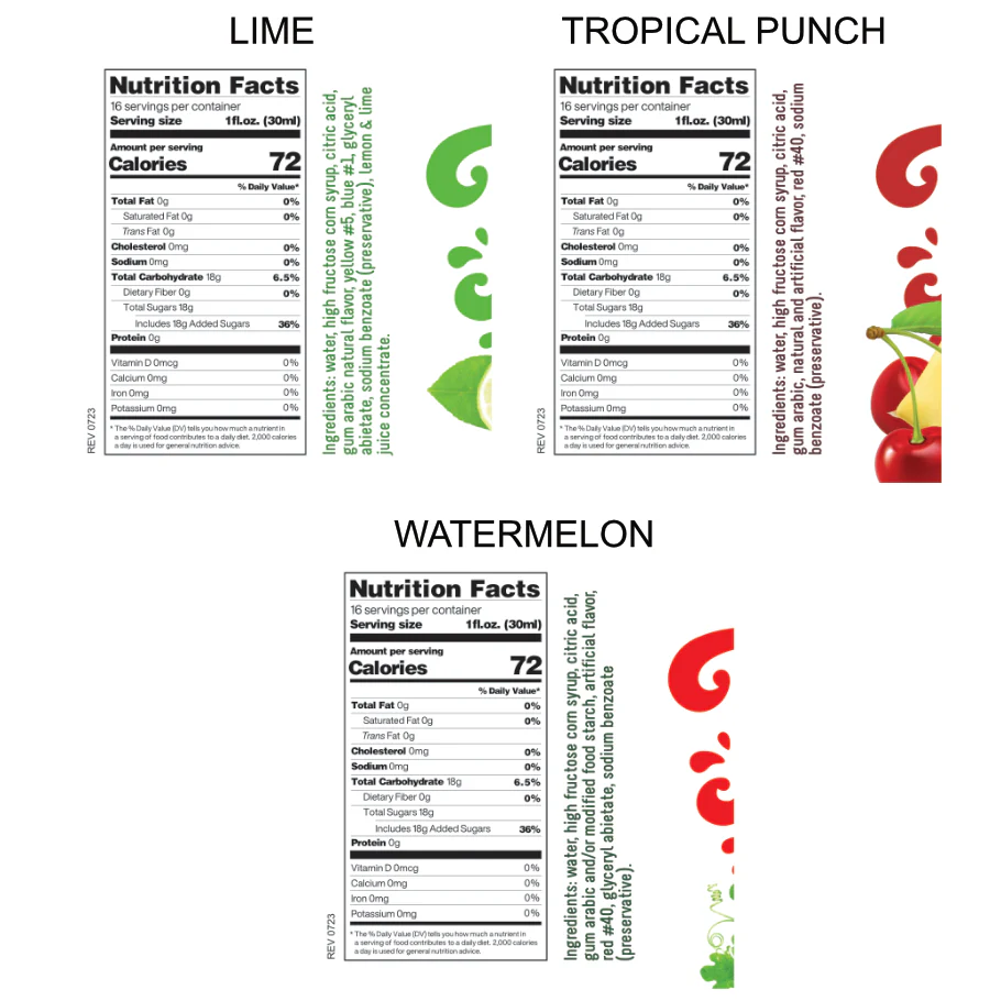 3-Pack Time For Treats Syrup - Tropical Punch, Watermelon, Lime - Image 6